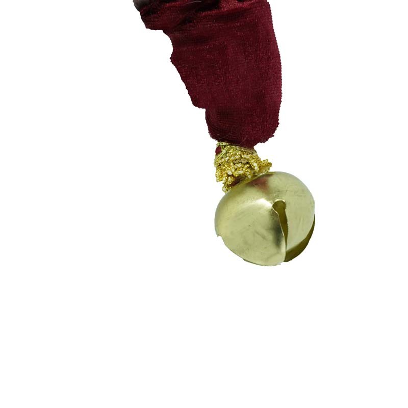 Testa di Babbo Natale da Appendere Burgundy -  H.74 cm - Stile